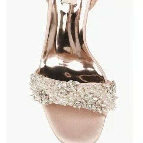 Badgley Mischka Clara Embellished Strap Evening Shoe Sz 6.5 - Picture 2 of 10
